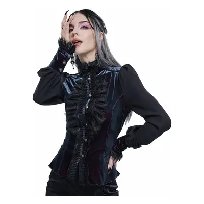 women's blouse DEVIL FASHION - Starlight Star Bright Gothic Blouse With Ruffles