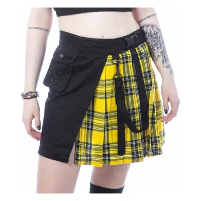 Women's skirt CHEMICAL BLACK - INFINITY - BLACK/YELLOW TARTAN