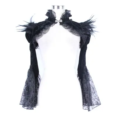 bolero DEVIL FASHION - Black Swan Gothic Shawl with Faux Fur