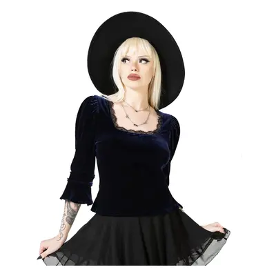 women's t-shirt (top) KILLSTAR - Dottie Dottie Velvet - Blue