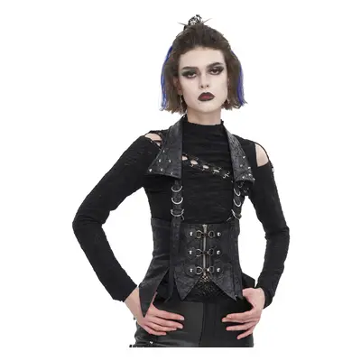 women's vest DEVIL FASHION - Punk Crackled Faux