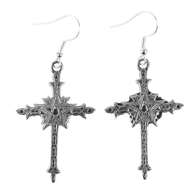 earrings Pentagram Cross