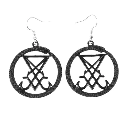 earrings Sigil Of Lucifer Black