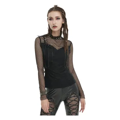 women's long sleeve t-shirt DEVIL FASHION - High Neck Fake