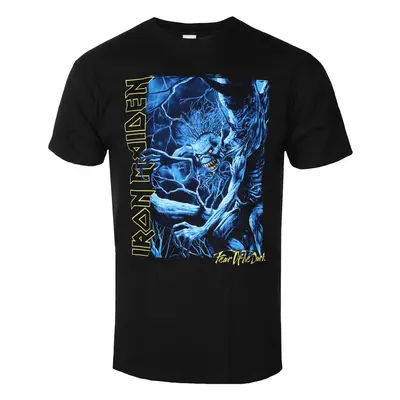 men's t-shirt Iron Maiden - FOTD Blue Tone Eddie Vertical Logo - Black - ROCK OFF