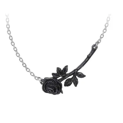 Pendant necklace ALCHEMY GOTHIC - Black Rose Enigma - Pewter