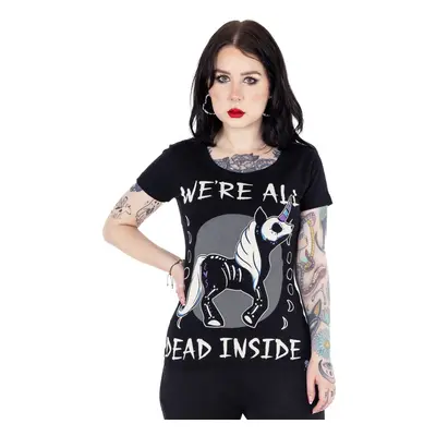 t-shirt CUPCAKE CULT - DEAD INSIDE UNICORN - BLACK