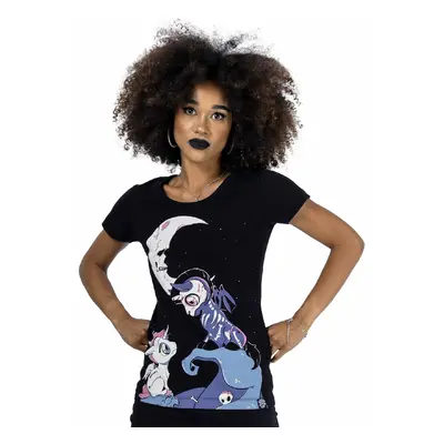 women's t-shirt CUPCAKE CULT - UNDER THE MOON - BLACK