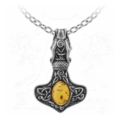 necklace ALCHEMY GOTHIC - Amber Dragon Thorhammer