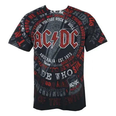 t-shirt metal men's AC-DC - SONGS - LIQUID BLUE