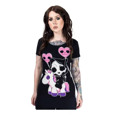 women's t-shirt CUPCAKE CULT - CAT REAPER - BLACK