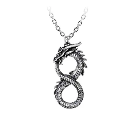 Pendant necklace ALCHEMY GOTHIC - Infinity Dragon - Pewter