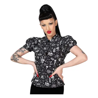 women's shirt KILLSTAR - The Heat Button Up - Black/White