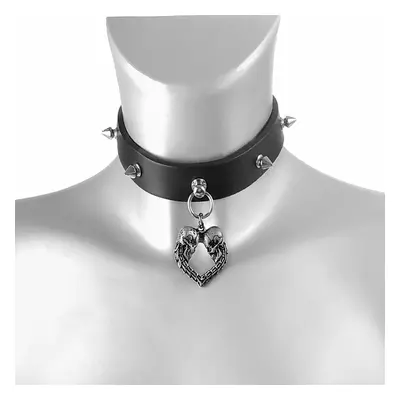 Collar/ choker Double Skull Heart