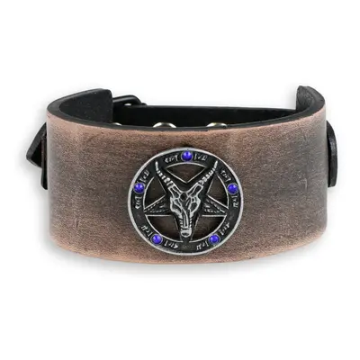 bracelet Baphomet - brown - crystal blue