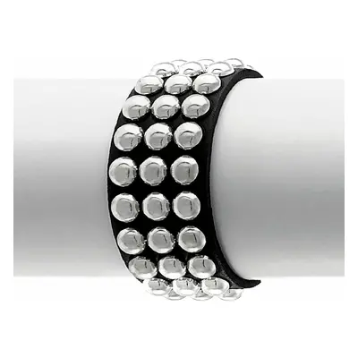 Bracelet BLACK SNAKE ROUND RIVETS ROWS