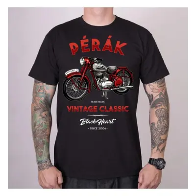 men's t-shirt BLACK HEART - PÉRÁK - BLACK