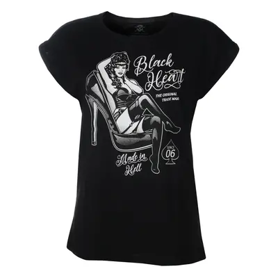 women's t-shirt BLACK HEART - FETISH EXT - BLACK