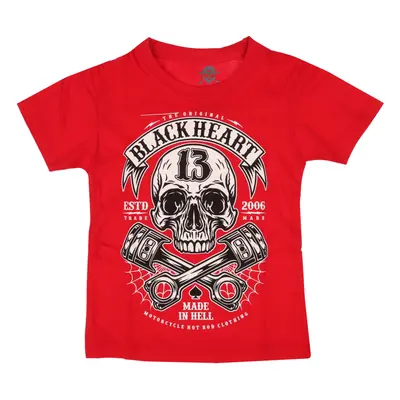 children's t-shirt BLACK HEART - RIDER RED - RED