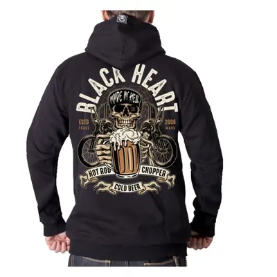 men's sweatshirt BLACK HEART - BEER BIKER - BLACK