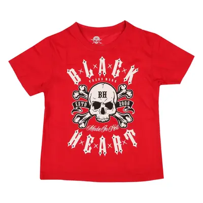 children's t-shirt BLACK HEART - BULLET RED