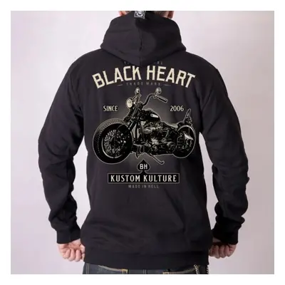 men's sweatshirt BLACK HEART - MOTORCYCLE - BLACK