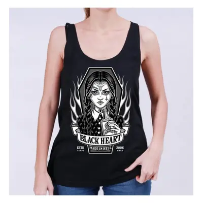 women's tank top BLACK HEART - WEDNESDAY - BLACK