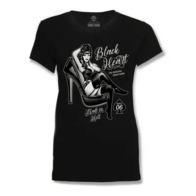 women's t-shirt BLACK HEART - FETISH - BLACK