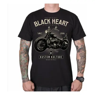 Men's t-shirt BLACK HEART - MOTOR CYCLE - BLACK