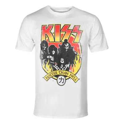 men's t-shirt Kiss - Hotter Than Hell - White