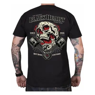 men's t-shirt BLACK HEART - FLAME PISTON - BLACK