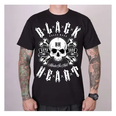 men's t-shirt BLACK HEART - BULLET - BLACK