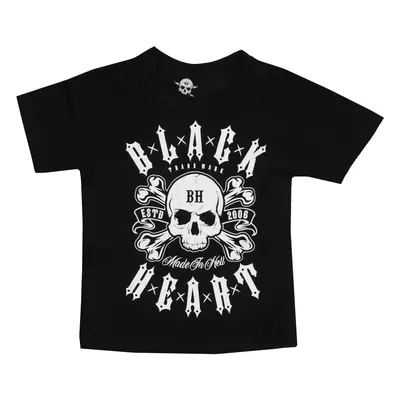 children's t-shirt BLACK HEART - BULLET - BLACK