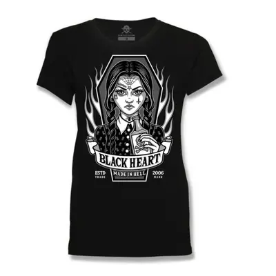 women's t-shirt BLACK HEART - WEDNESDAY - BLACK