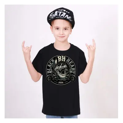 children's t-shirt BLACK HEART - TWITCH - BLACK