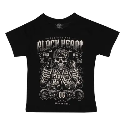 children's t-shirt BLACK HEART - DRUNK RIDER - BLACK