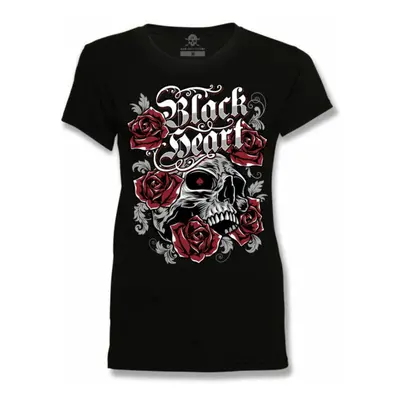 women's t-shirt BLACK HEART - STARLET - BLACK