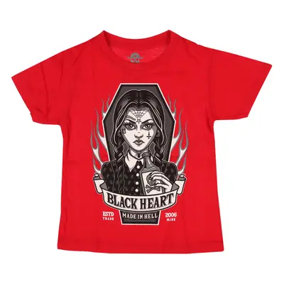 children's t-shirt BLACK HEART - WEDNESDAY RED