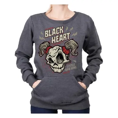 women's sweatshirt BLACK HEART - GHOST FACE - GRAY