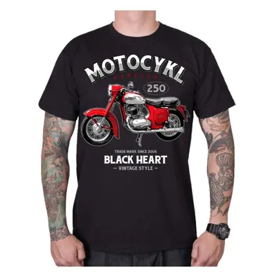 men's t-shirt BLACK HEART - MOTORCYCLE PANELKA - BLACK