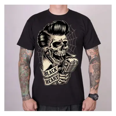 men's t-shirt BLACK HEART - ROCKABILLY - BLACK