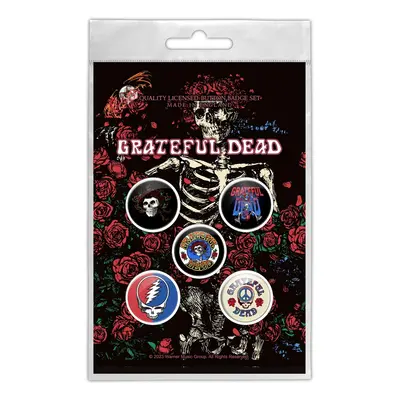 badges/buttons GRATEFUL DEAD - SKELETON & ROSE - RAZAMATAZ