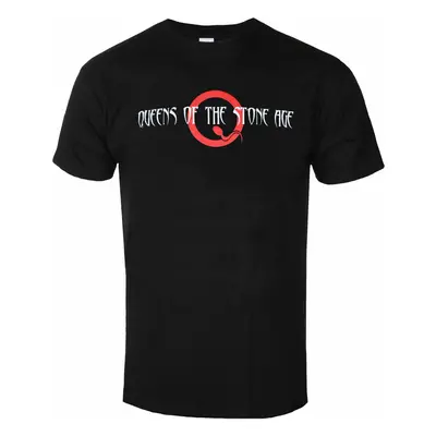 men's t-shirt Queens of the Stone Age - Text Logo & Q - BLACK - ROCK OFF