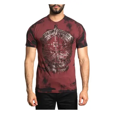 men's t-shirt AFFLICTION - AC OIL SPADE - OXBLOOD RED