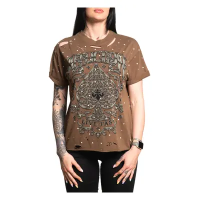 t-shirt for women AFFLICTION - POLARIS - COFFEE LIQUEUR