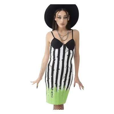 women's dress KILLSTAR - Beetlejuice - Distressed Stripe