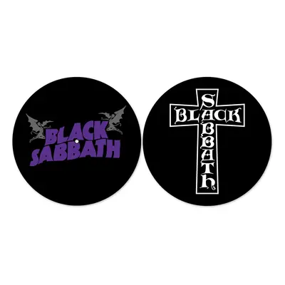 turntable pad (set of 2) BLACK SABBATH - PURPLE LOGO/CROSS LOGO - RAZAMATAZ