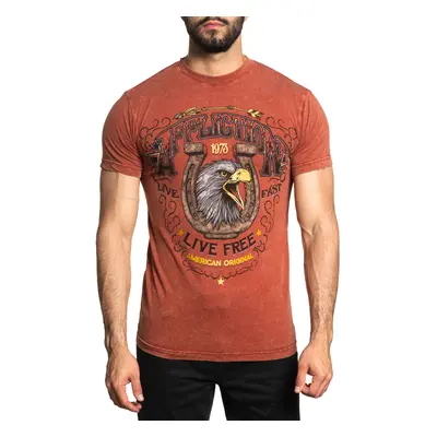 t-shirt for men AFFLICTION - AMERICAN ORIGINAL - RED OCHRE LAVA WASH