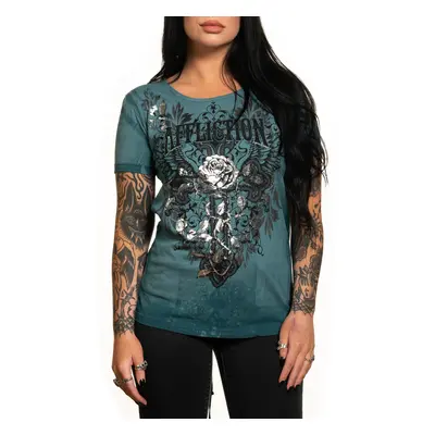 t-shirt AFFLICTION - TWISTED VINE - ARCTIC BLUE