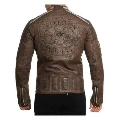 men's jacket AFFLICTION - BLACK SKULL - DARK BROWN